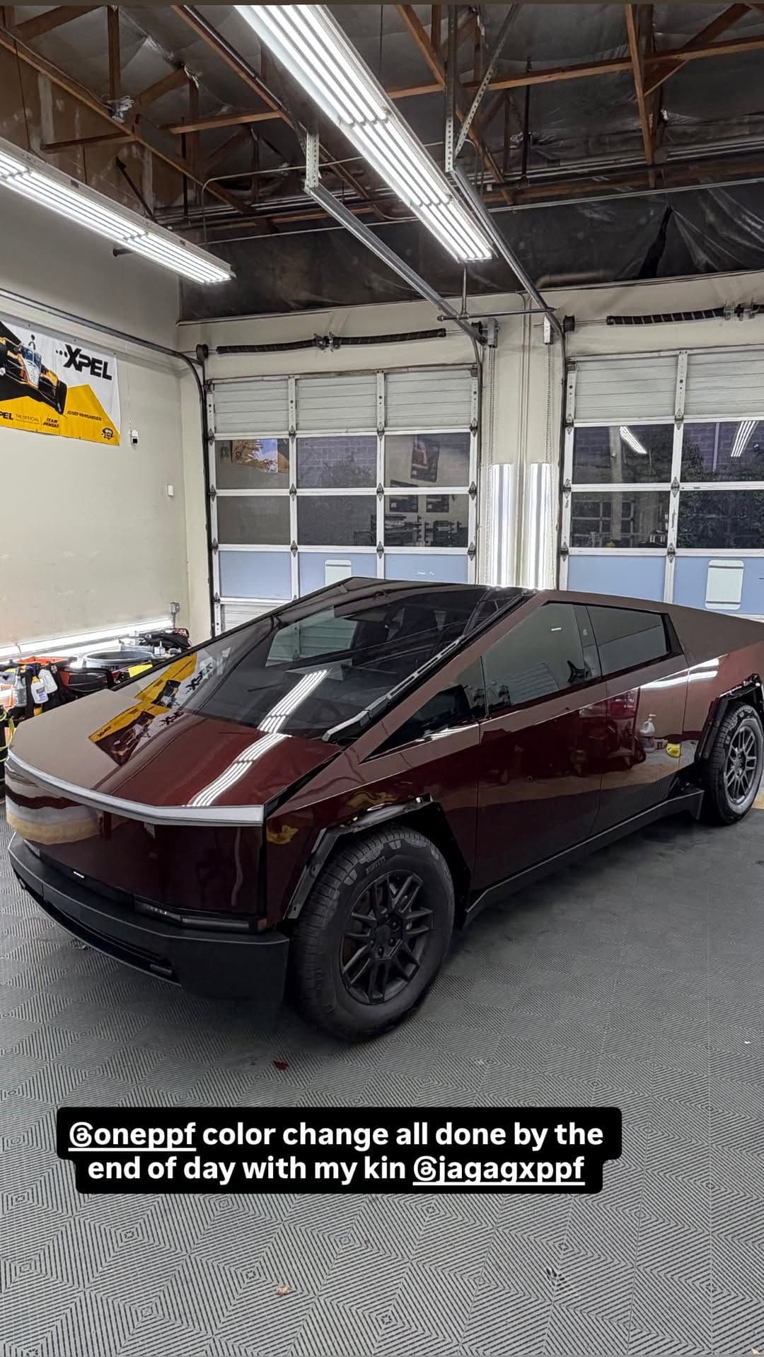 Rich Mahogany on Tesla Cybertruck at California Tint of Everett