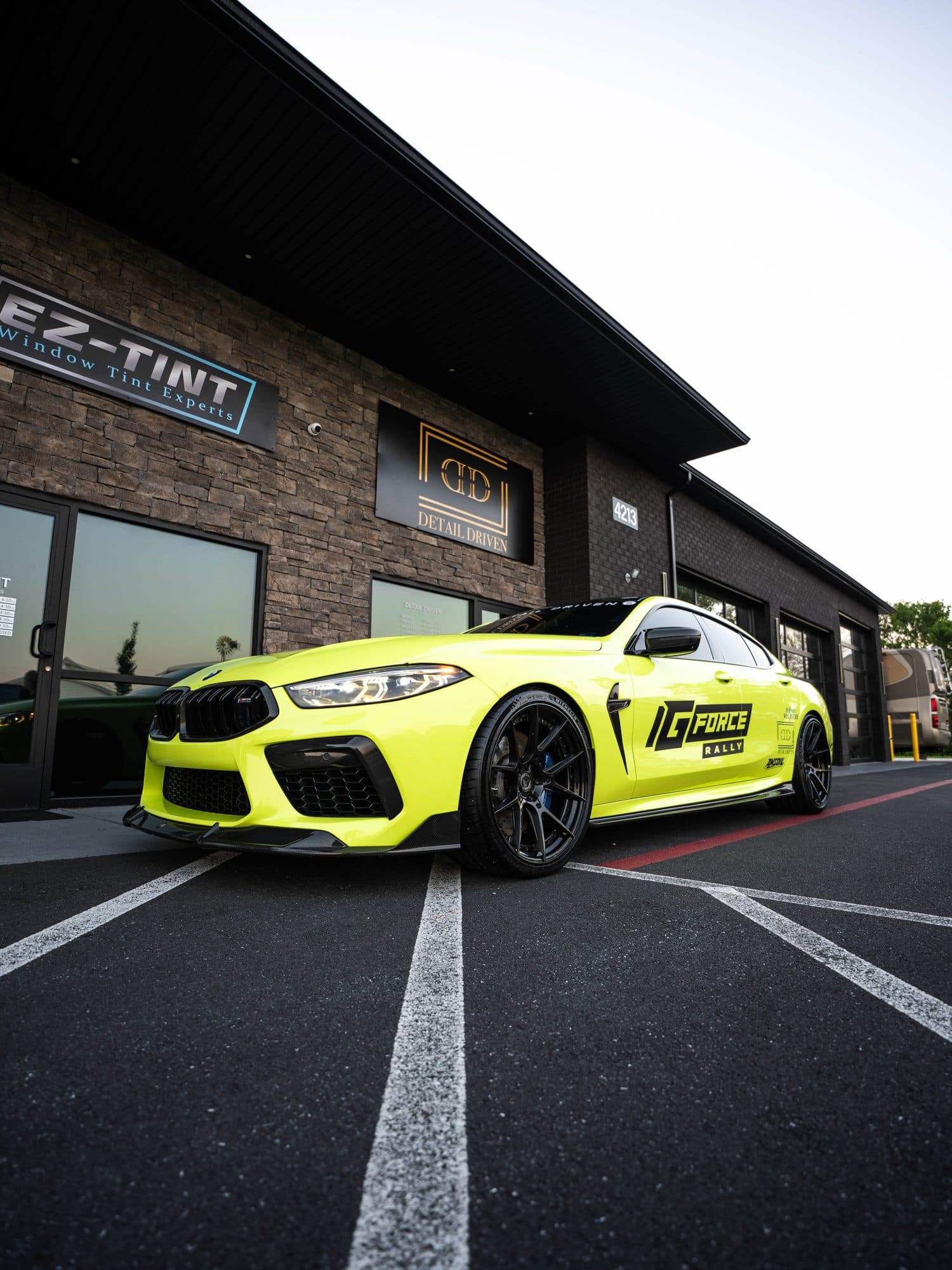 Fluorescent Yellow on BMW M8 Competition, Detail Driven