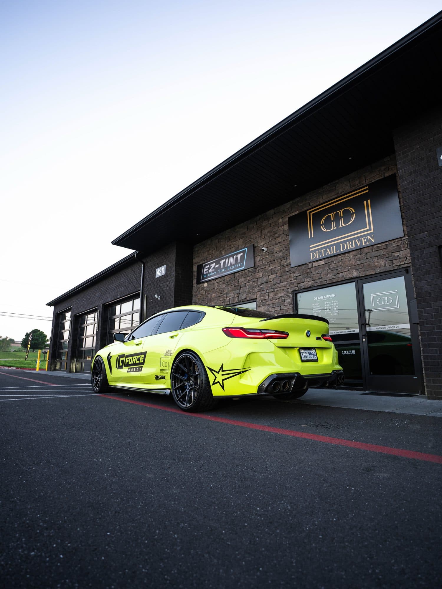 Fluorescent Yellow install on BMW M8 photo 4