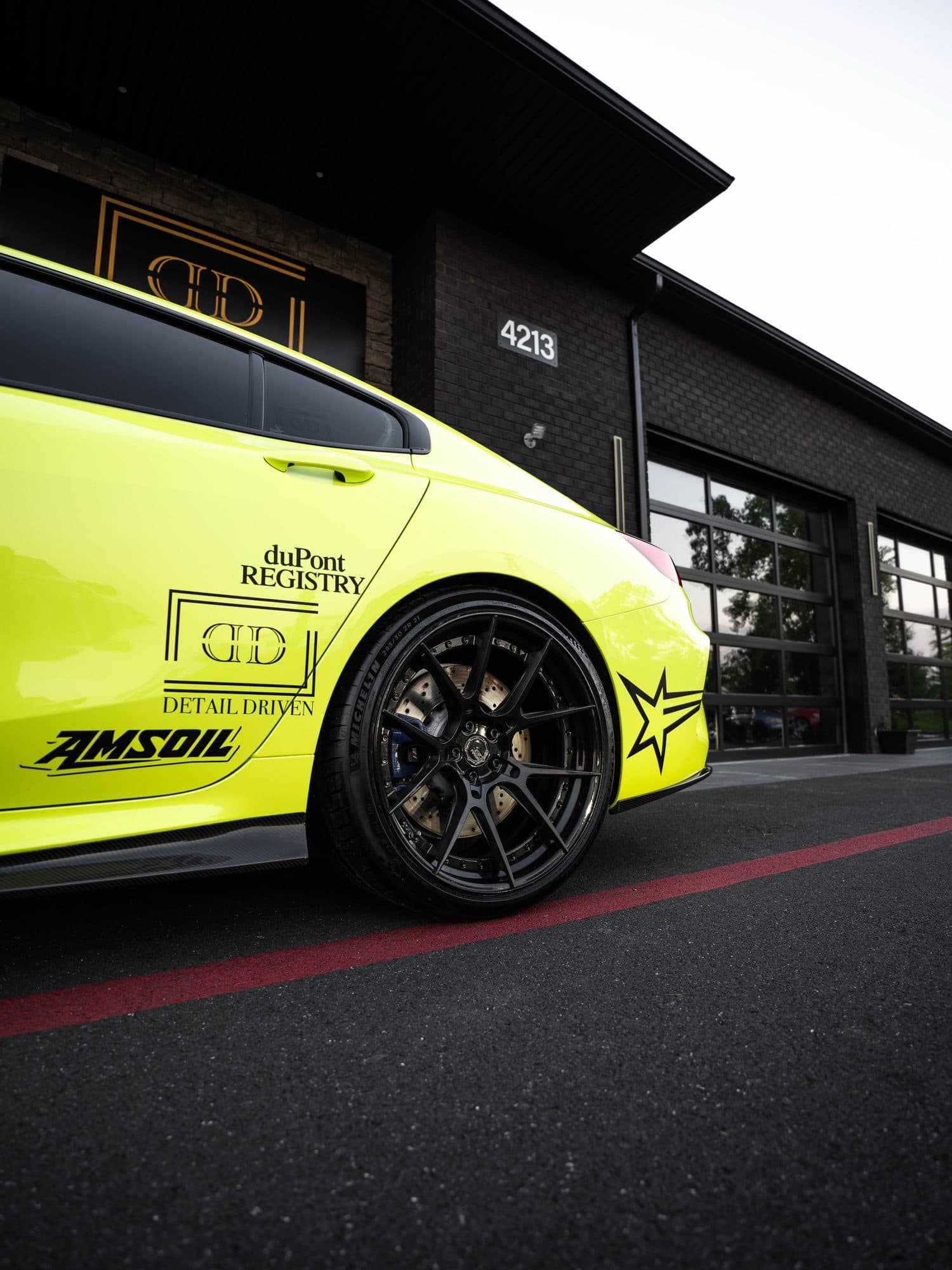 Fluorescent Yellow install on BMW M8 photo 5