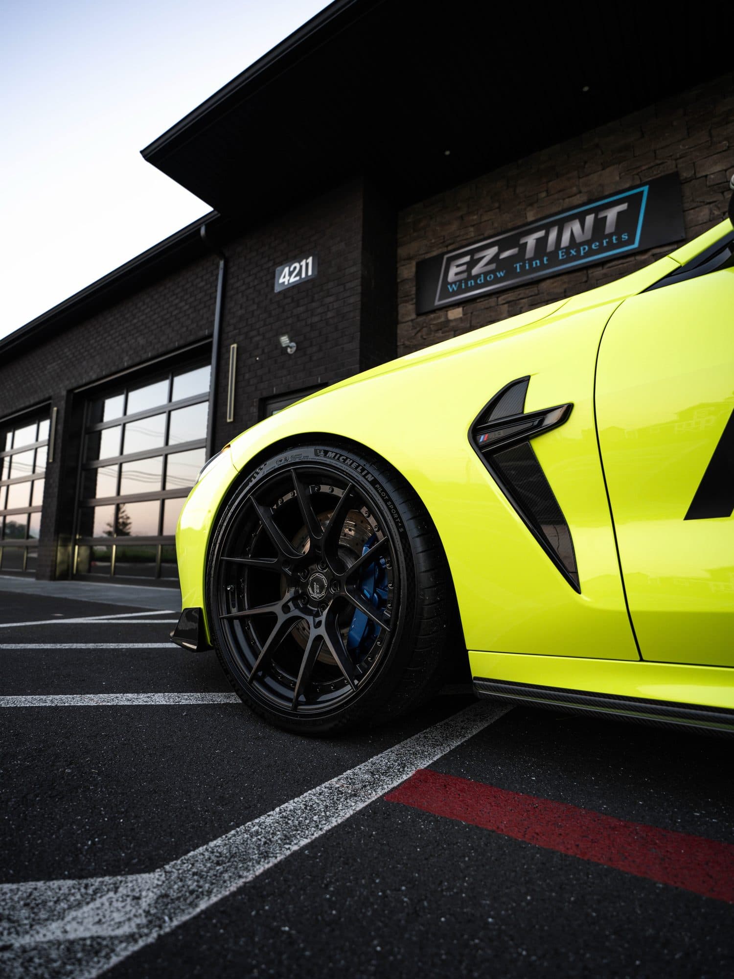 Fluorescent Yellow install on BMW M8 photo 6