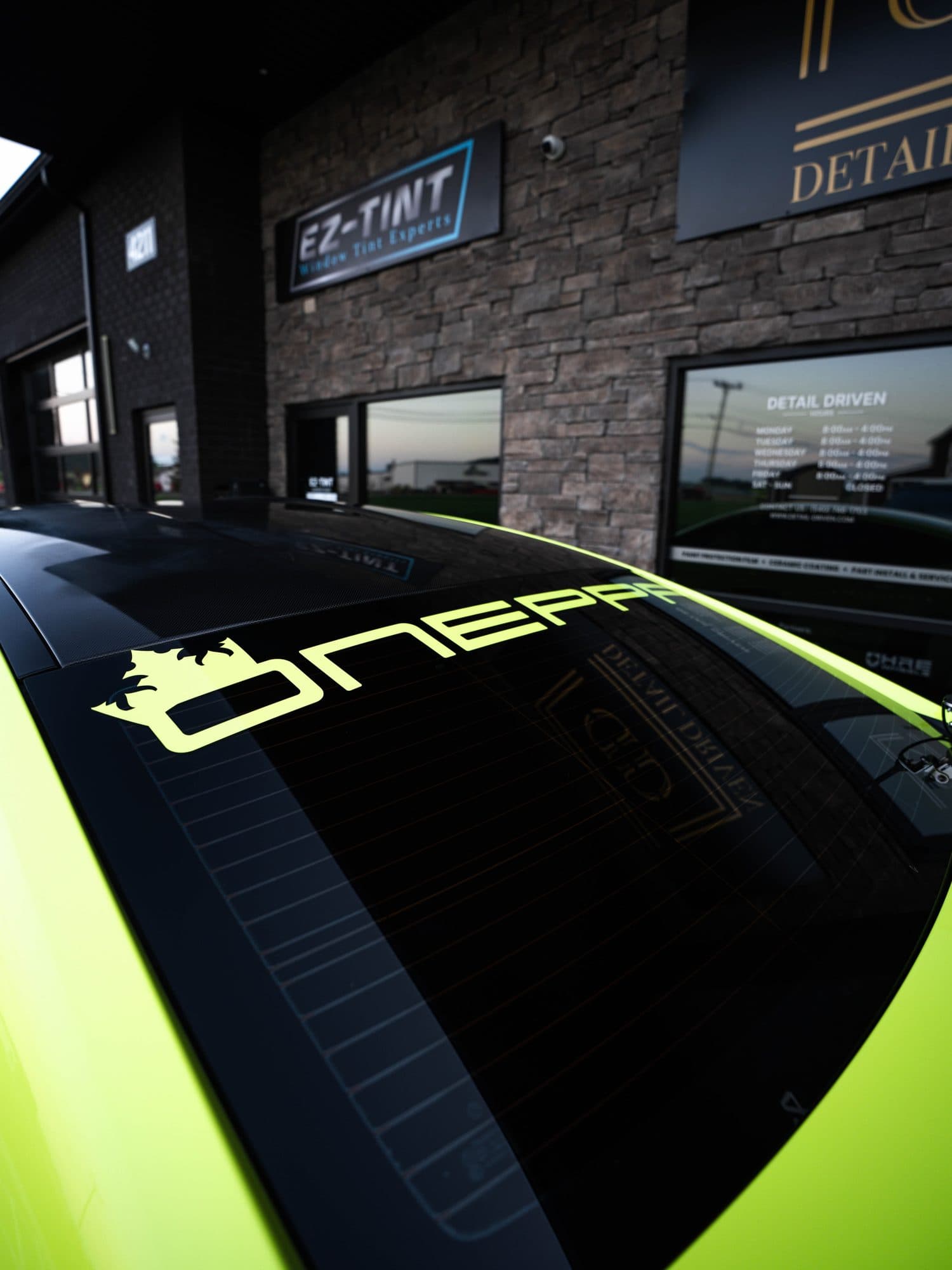 Fluorescent Yellow install on BMW M8 photo 8