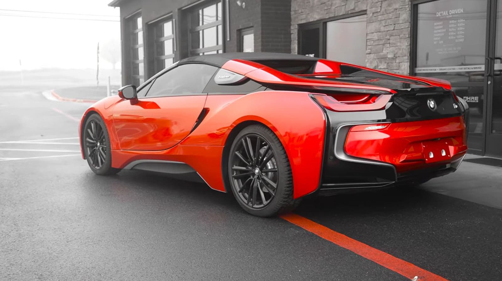 Liquid Cardinal Red on BMW i8, Detail Driven