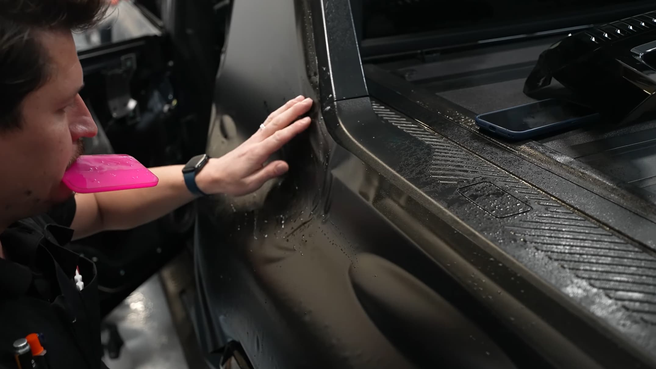 Satin Perfect Black on GMC Hummer EV, Detail Driven