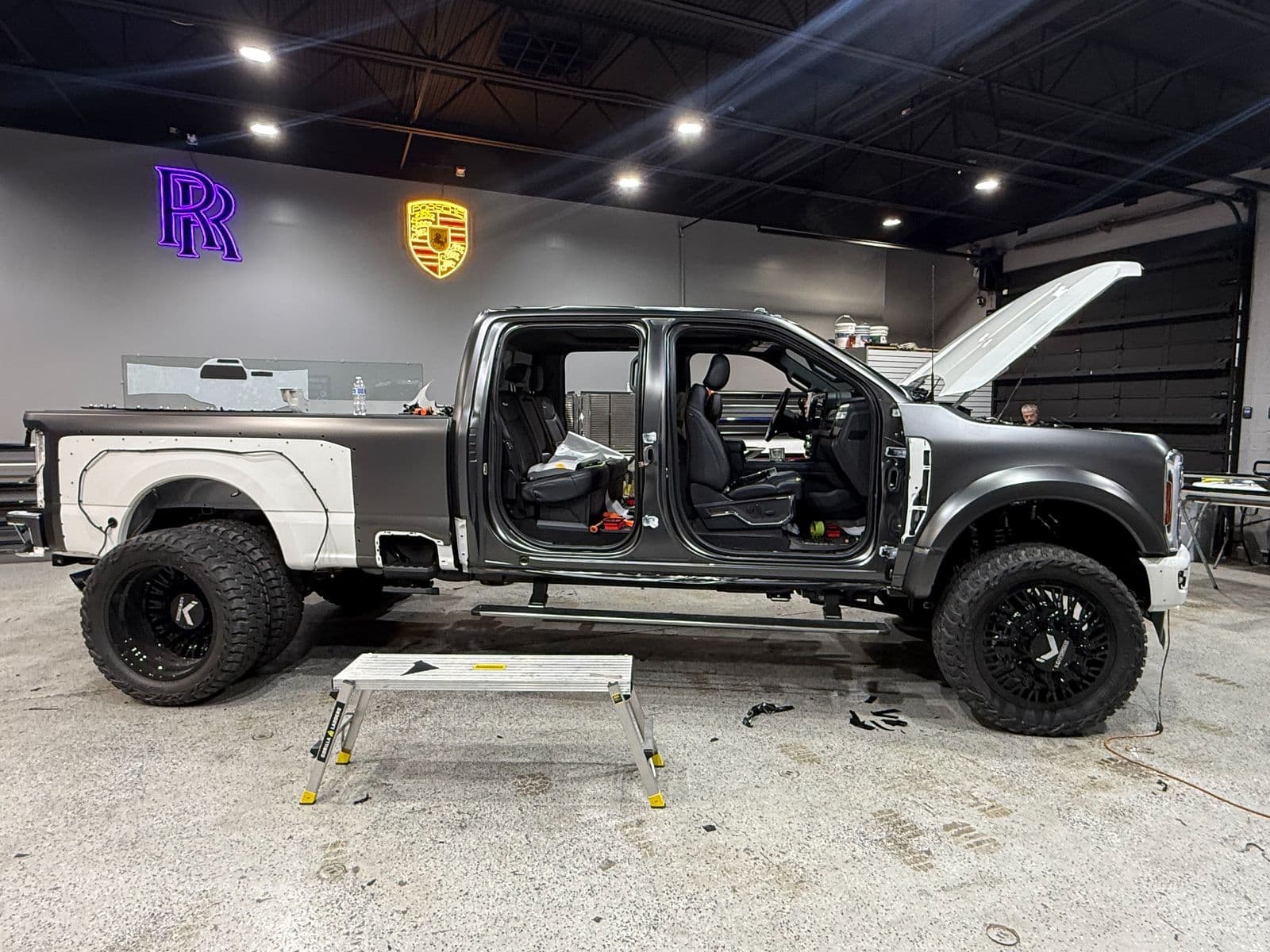 Satin Dark Gray on Ford F-450, Exotic Solutions