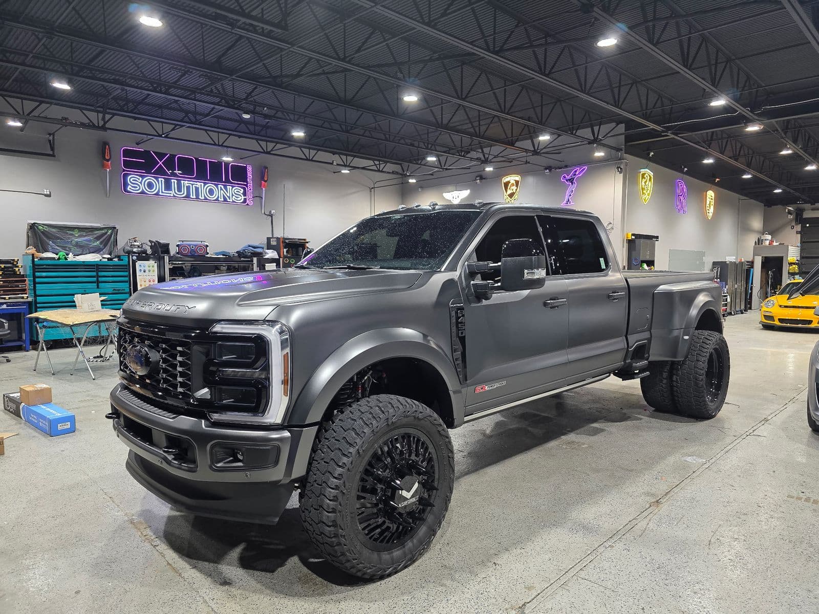 Satin Dark Gray Metallic V2 on Ford F-450, Exotic Solutions