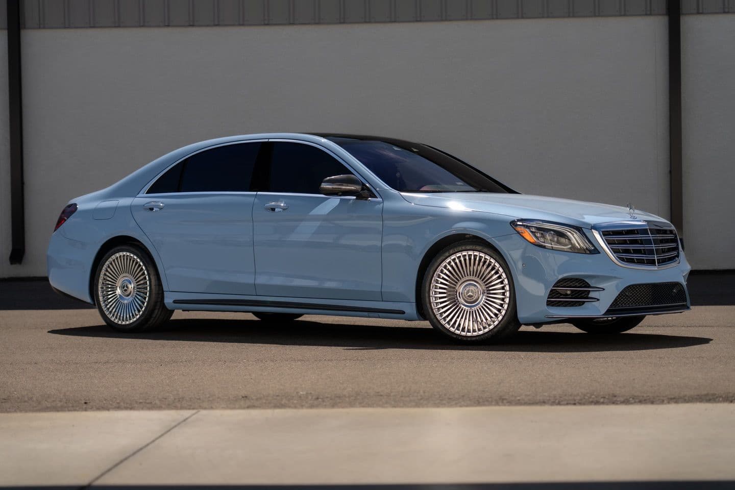 China Blue on Mercedes-Benz S-Class, Sage Auto Studios