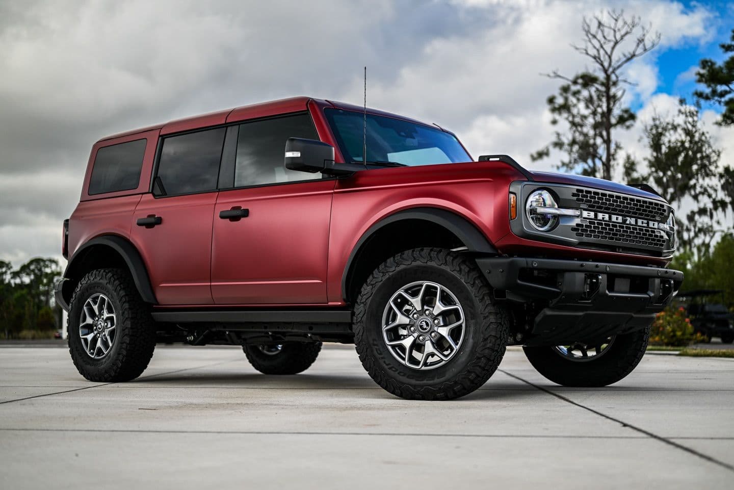 Satin Metallic Ruby Red on Ford Bronco, Sage Auto Studios