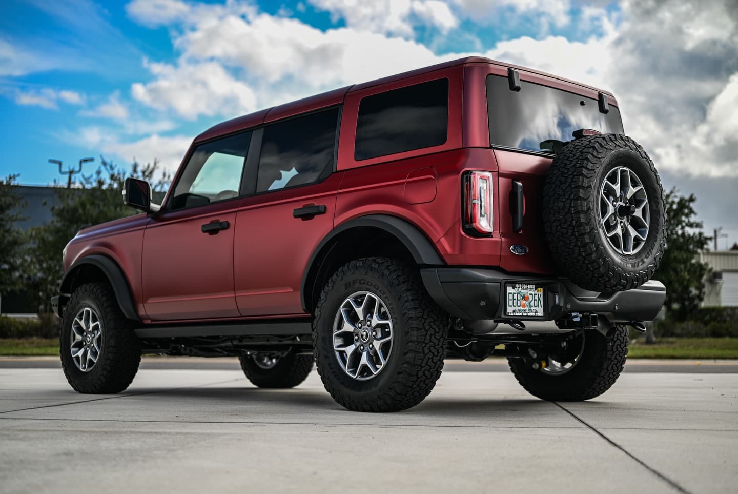 Satin Metallic Ruby Red on Ford Bronco, Sage Auto Studios
