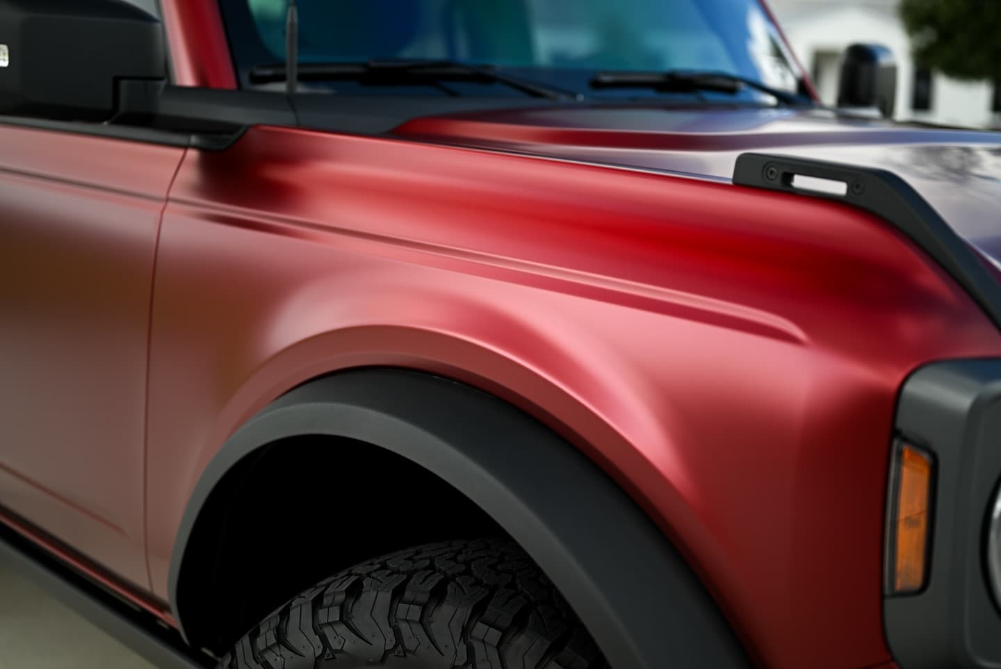 Satin Metallic Ruby Red on Ford Bronco, Sage Auto Studios