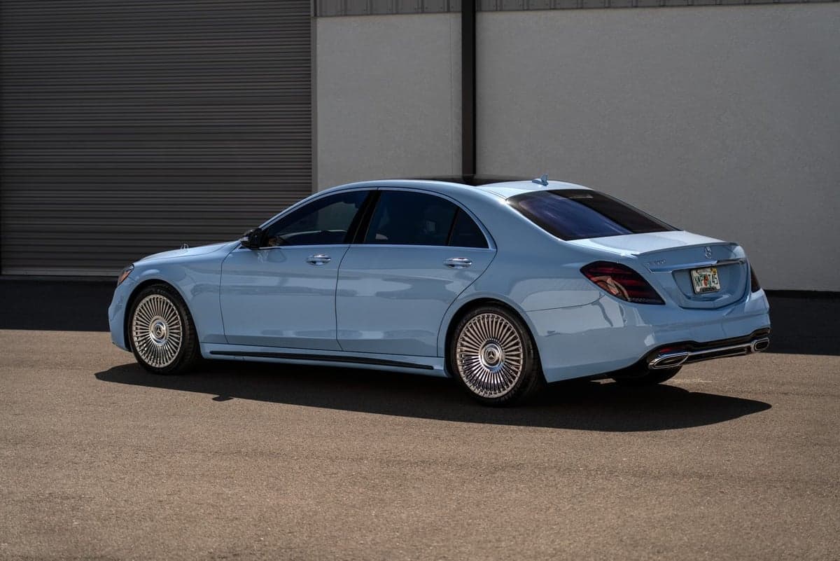 China Blue on a Mercedes S-Class