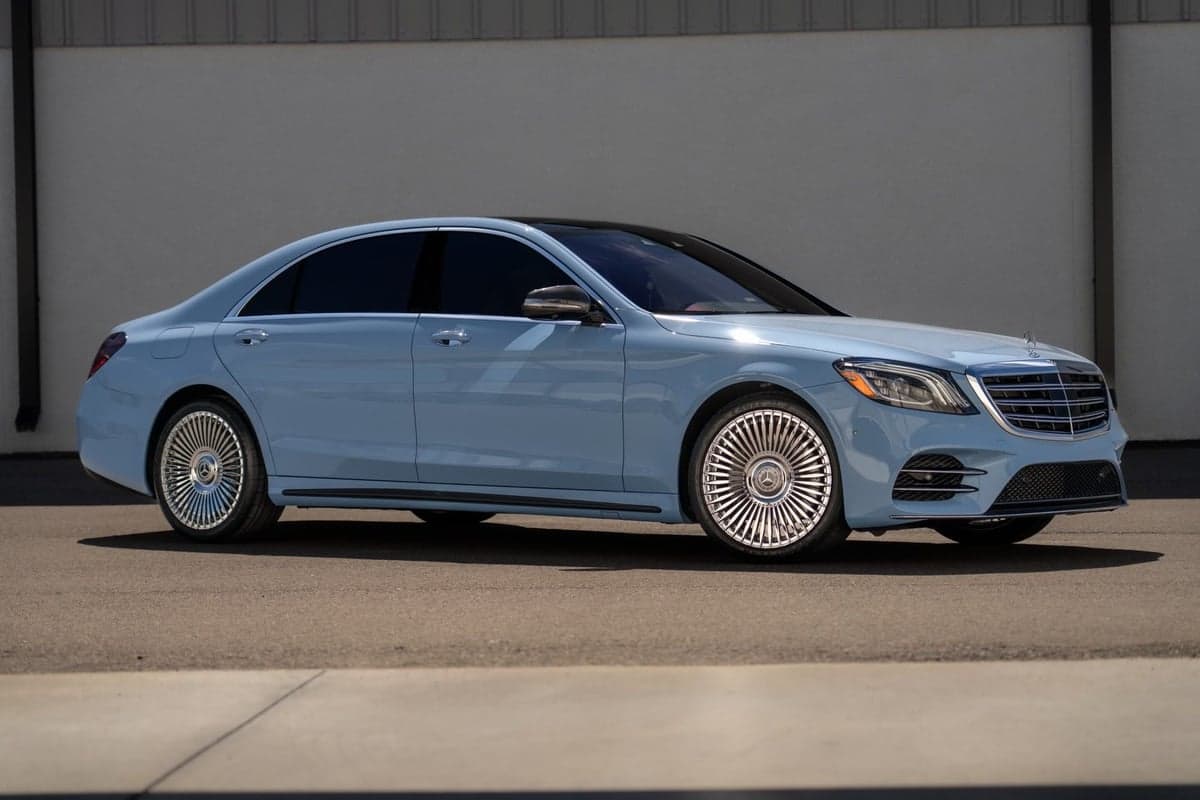 China Blue on a Mercedes S-Class