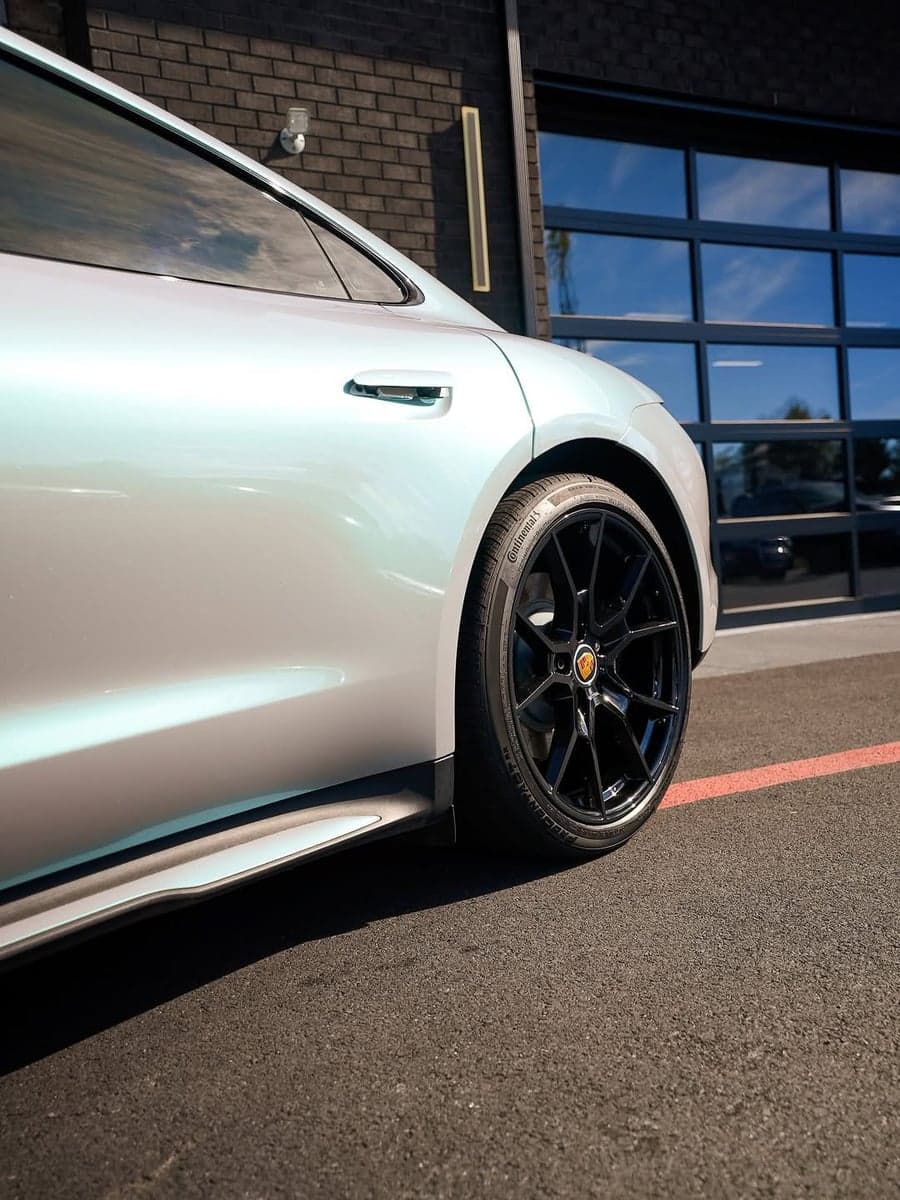 Magic Gray Green on Porsche Taycan