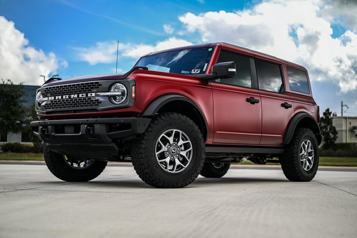 Satin Metallic Ruby Red on Ford Bronco