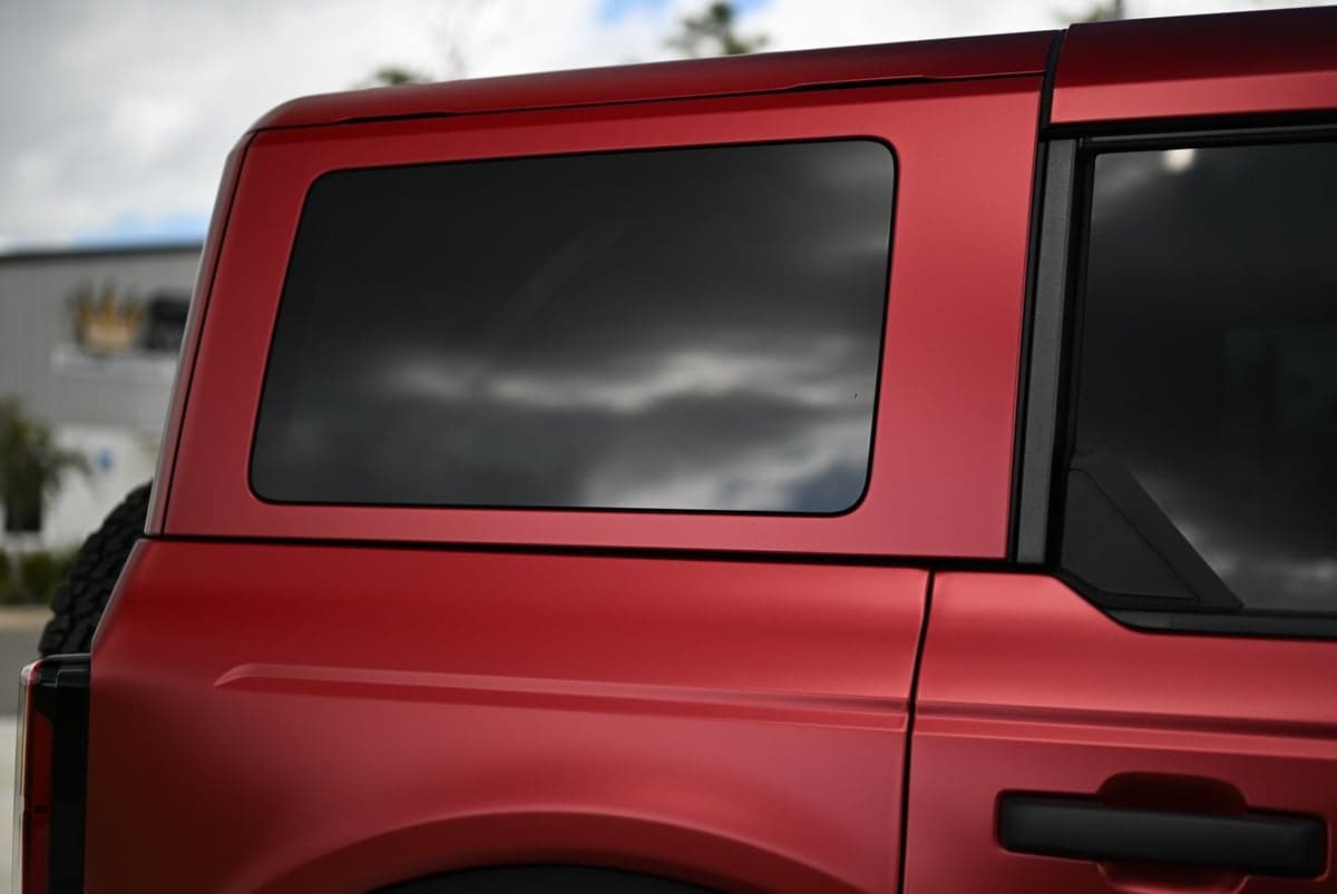 Satin Metallic Ruby Red on Ford Bronco