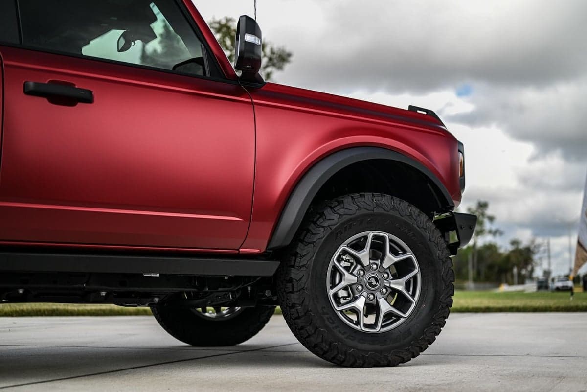 Satin Metallic Ruby Red on Ford Bronco